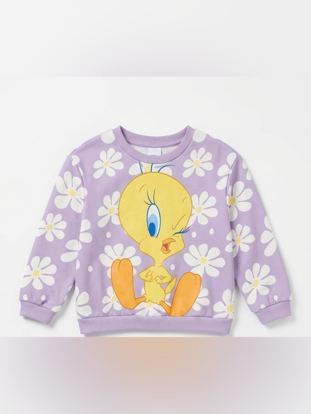 Looney Tunes x SHEIN Tweety Bird Floral Crewneck Sweatshirt Toddler Girls 2-3Y